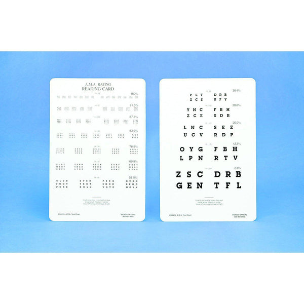 A.M.A. Near Point Test Card (CHA816) - Pro-Optics LLC