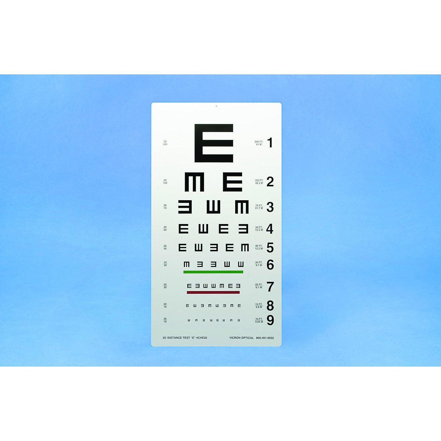 E" Distance Test Chart (CHE20) - Pro-Optics LLC