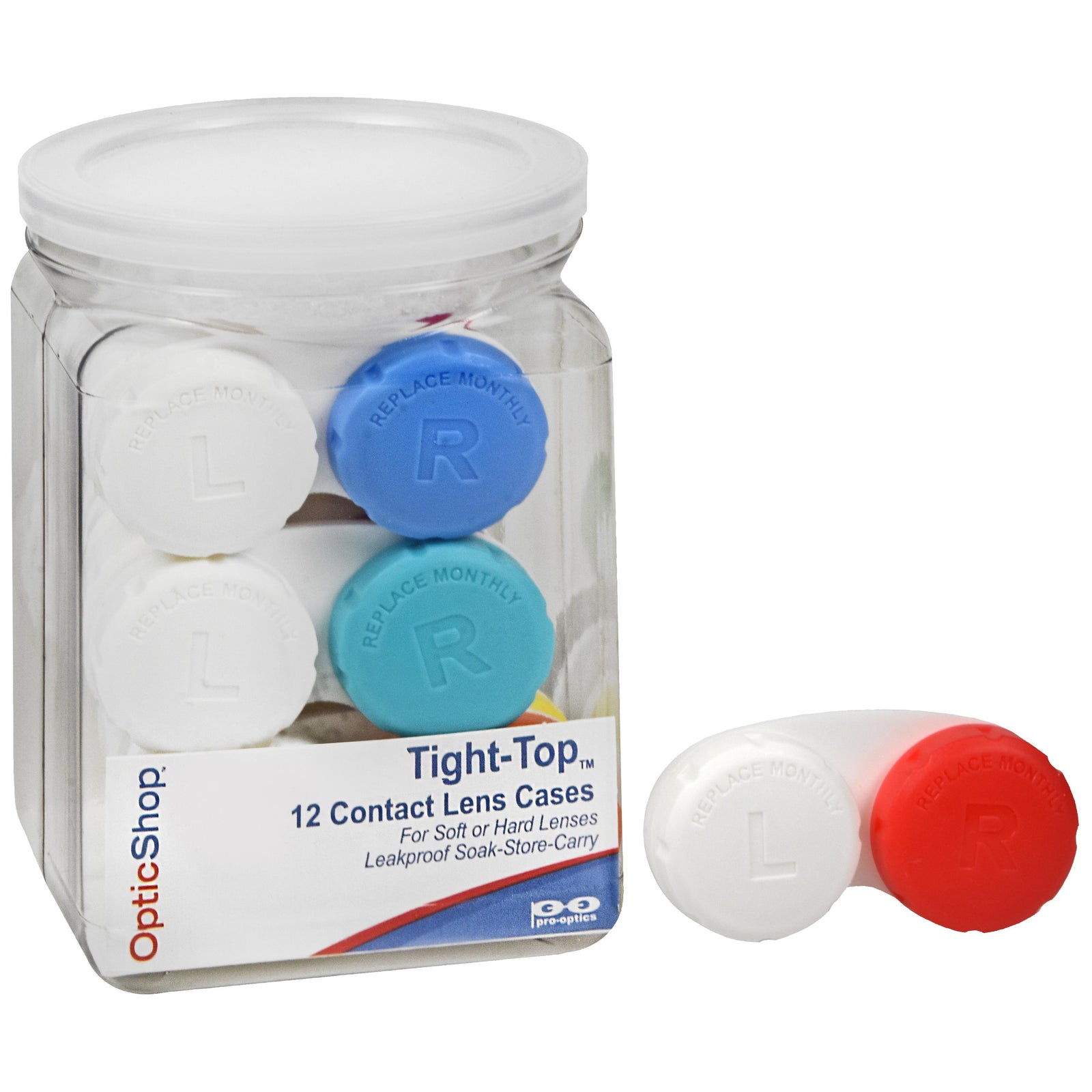 Optic Shop Tight-Top™ Contact Lens Case - 12-ct Jar (225-12)-Pro-Optics LLC